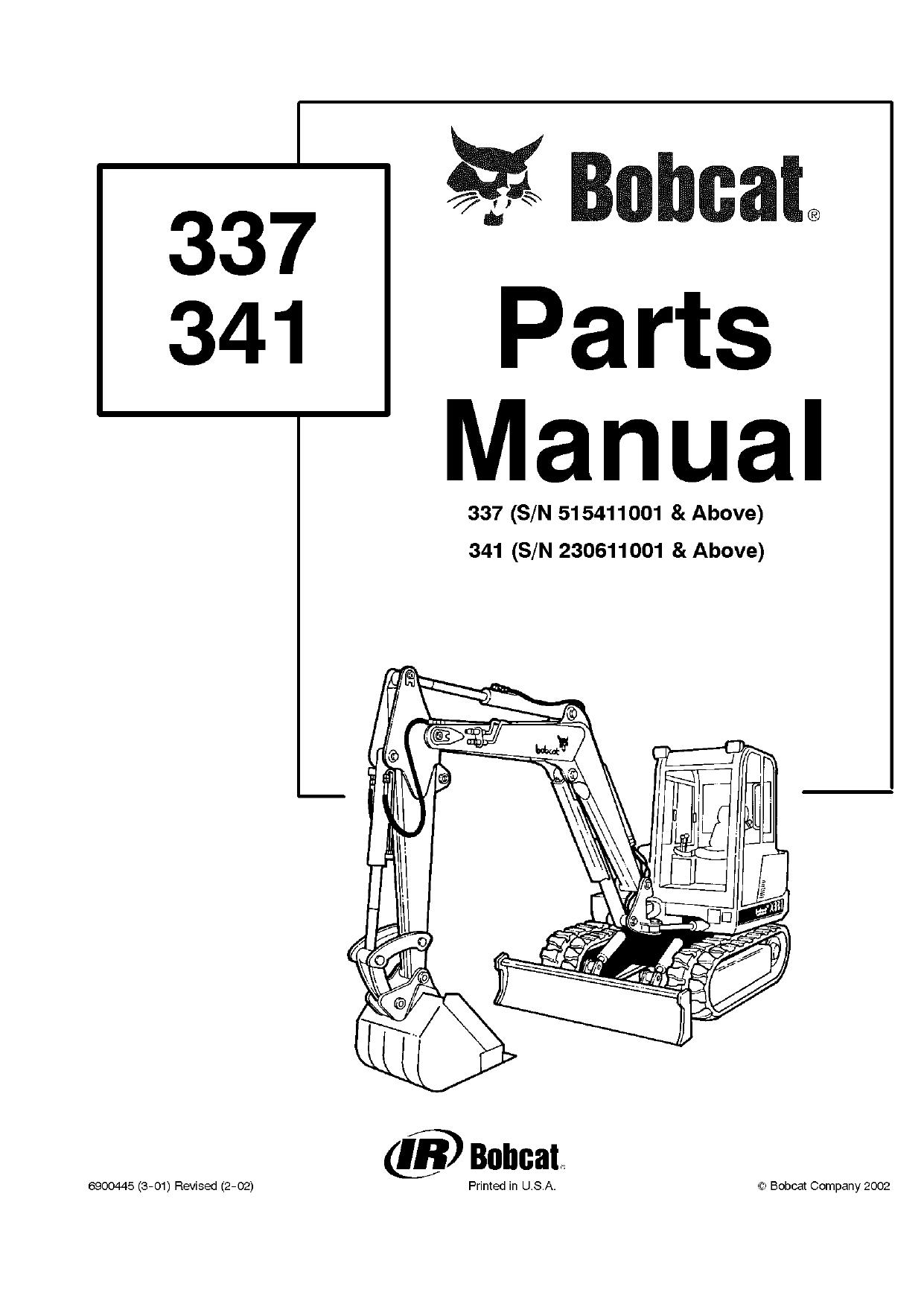 337 C Excavator parts manual Bobcat